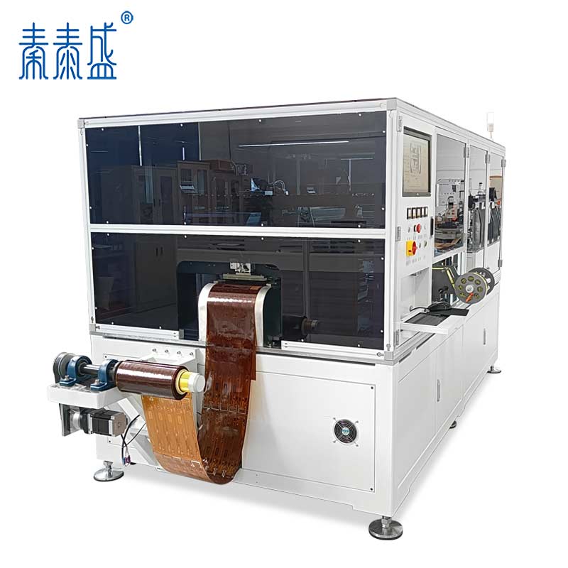 新能源汽車動(dòng)力電池FPC軟板卷對(duì)卷補(bǔ)強(qiáng)片輔料全自動(dòng)貼合機(jī)ATM-R250-1